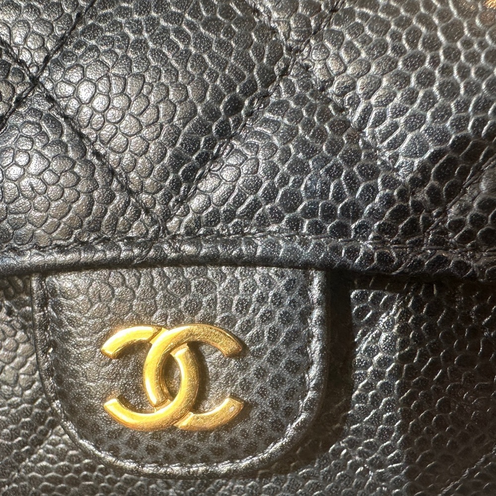 🎉2xHP ‼️CHANEL Flap Card Case- gold HW Black caviar EUC - Picture 12 of 13